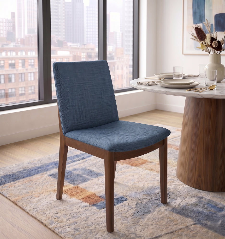 Virginia Mid-Century Modern Scandinavian Dining Chair with Fabric Upholstery - MidinMod