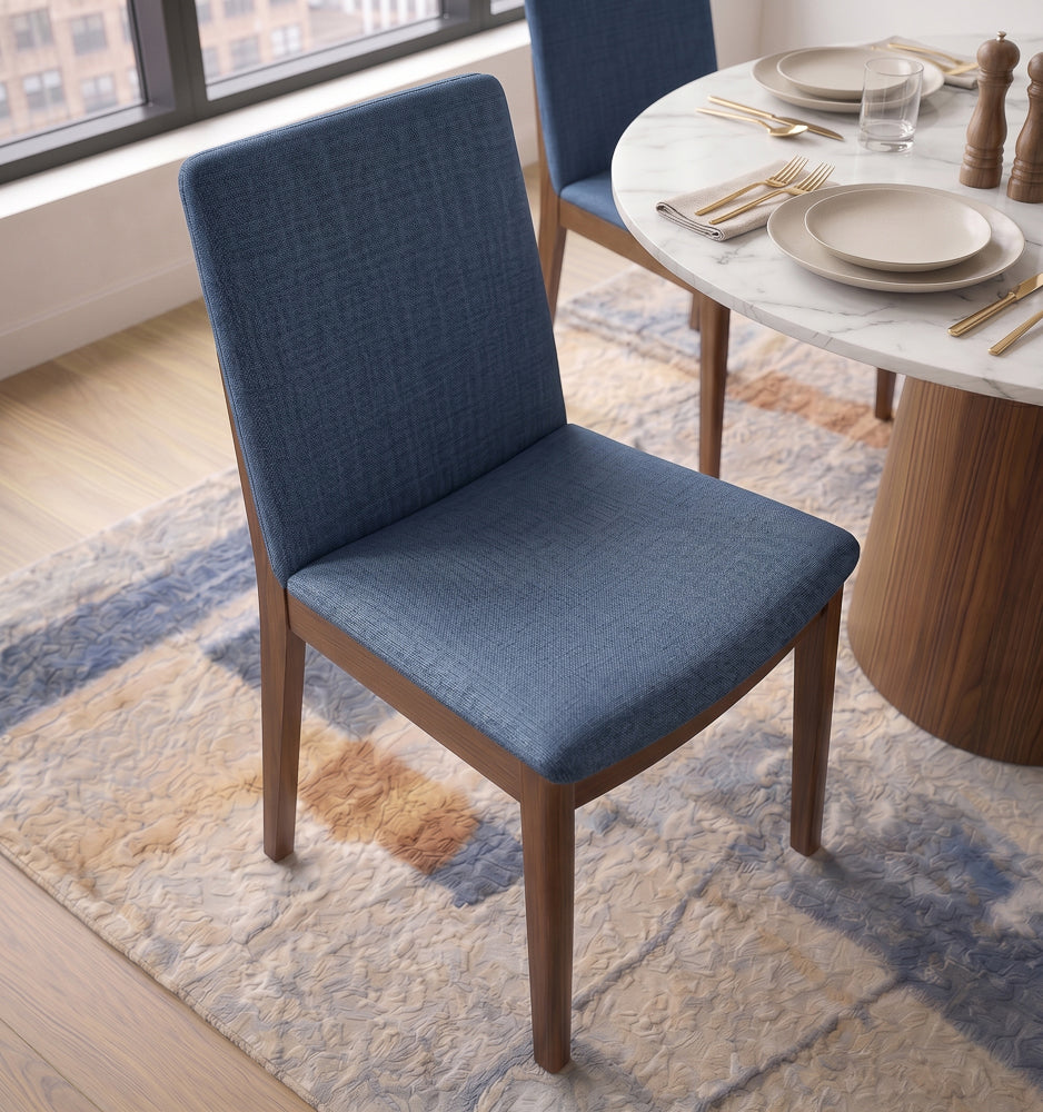Virginia Mid-Century Modern Scandinavian Dining Chair with Fabric Upholstery - MidinMod