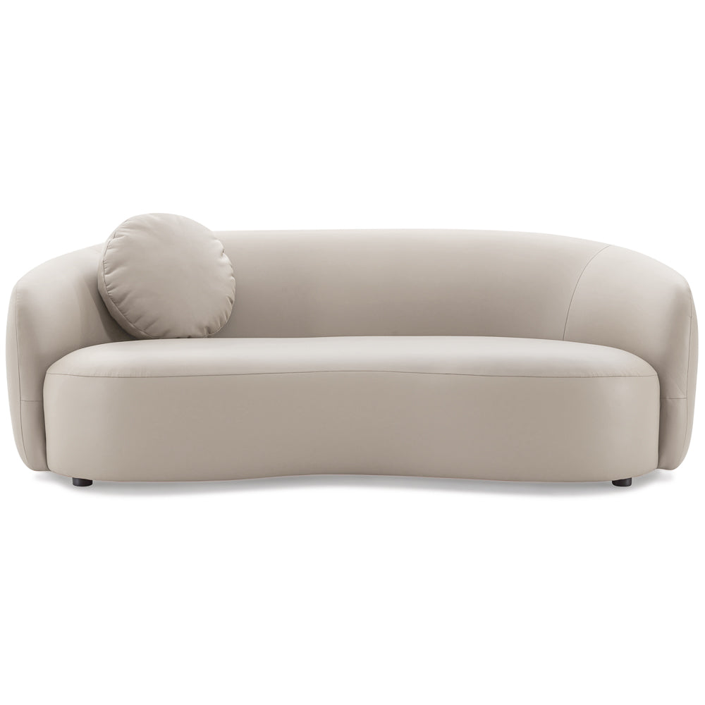 Vista Beige Leather Japandi Sofa - MidinMod