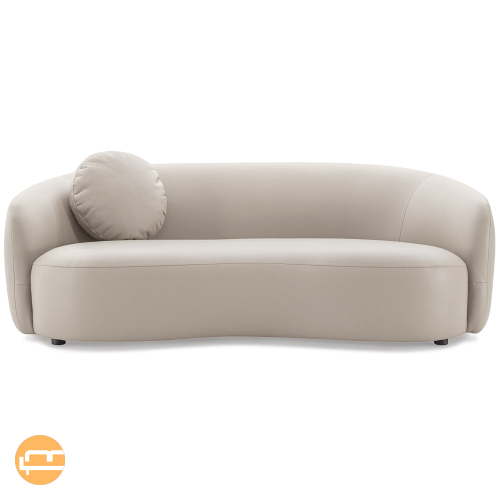 Vista Beige Leather Japandi Sofa