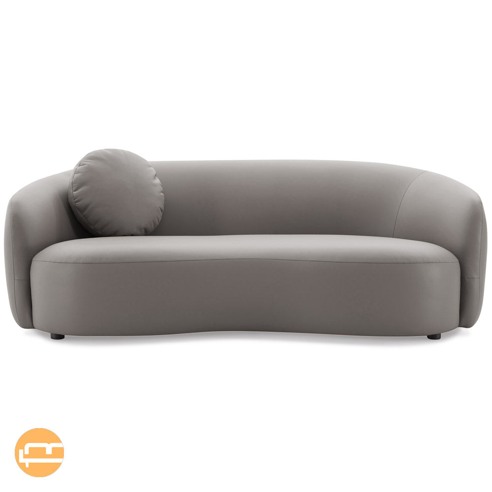 Vista Grey Leather Japandi Sofa