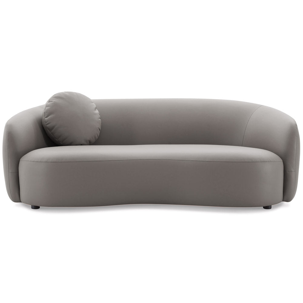 Vista Grey Leather Japandi Sofa