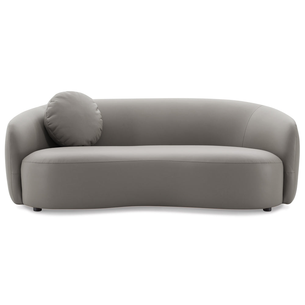Vista Grey Vegan Leather Japandi Mid-Century Modern Sofa - MidinMod