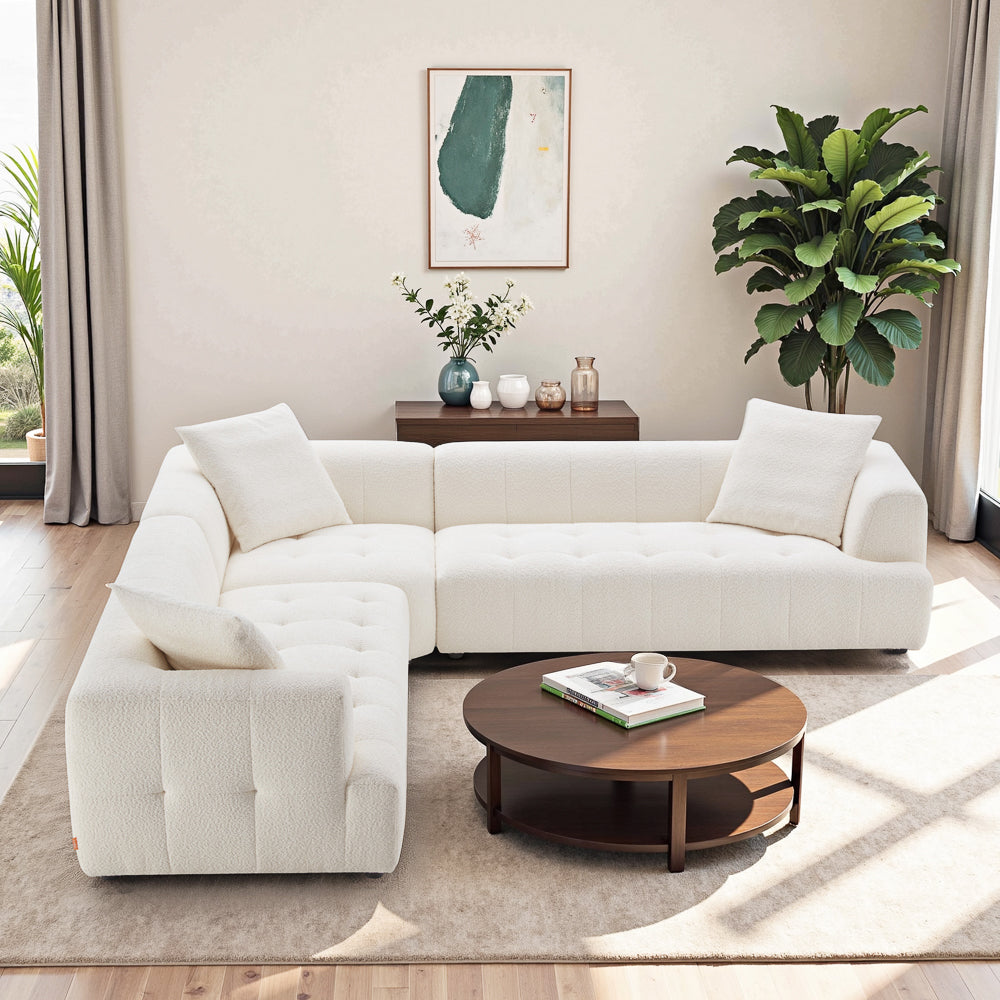 Wade Ivory Boucle Corner Sofa