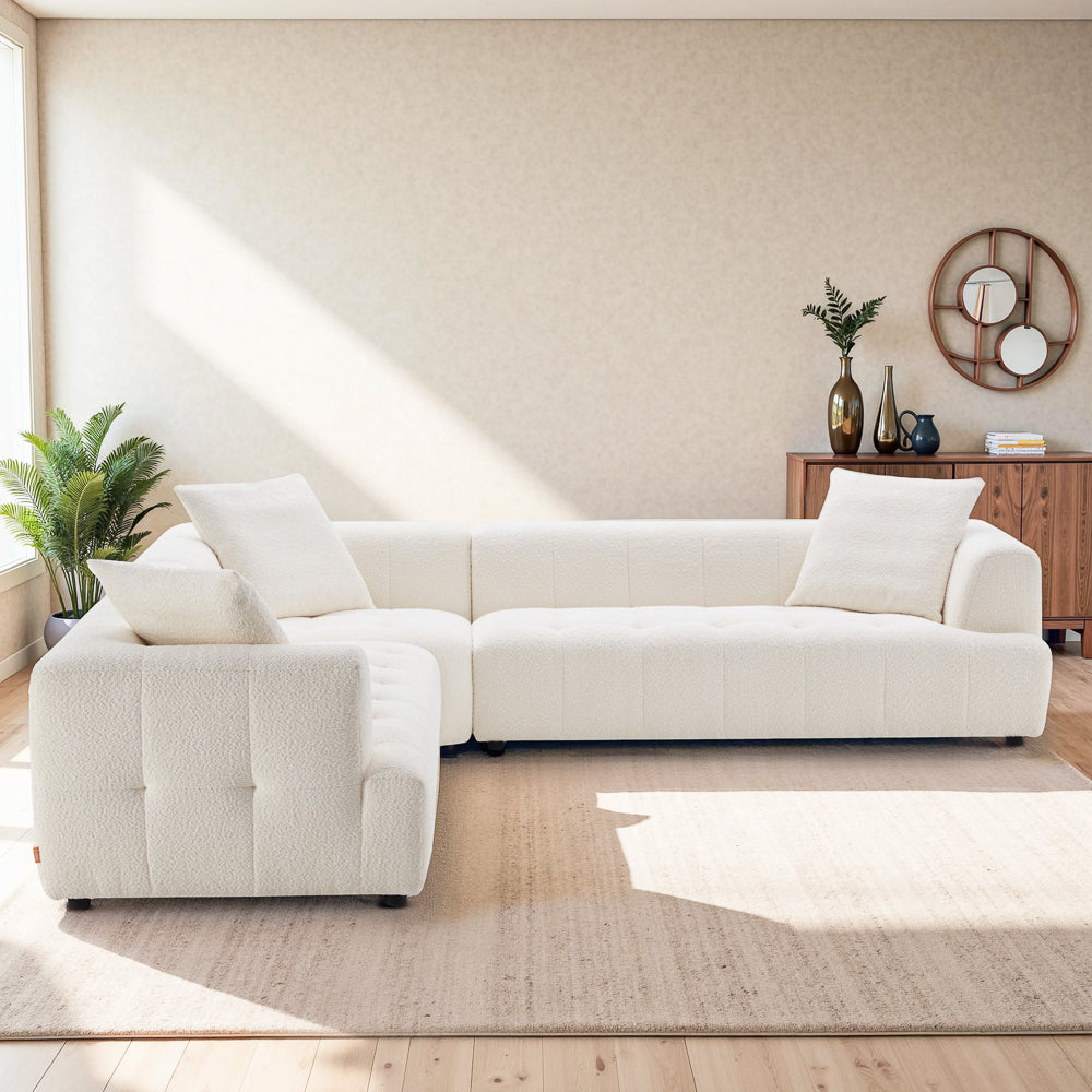 Wade Ivory Boucle Corner Sofa