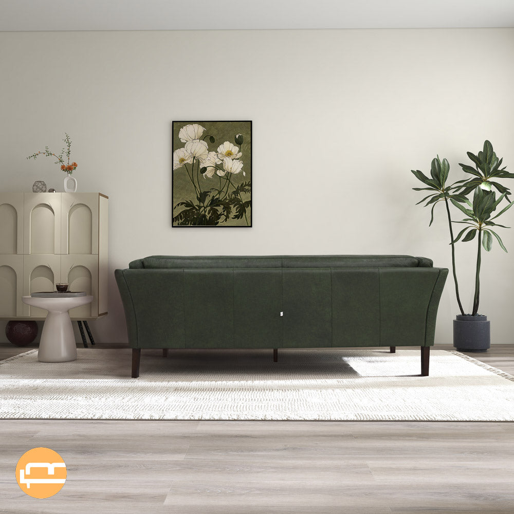 Warner Leather Sofa - Green