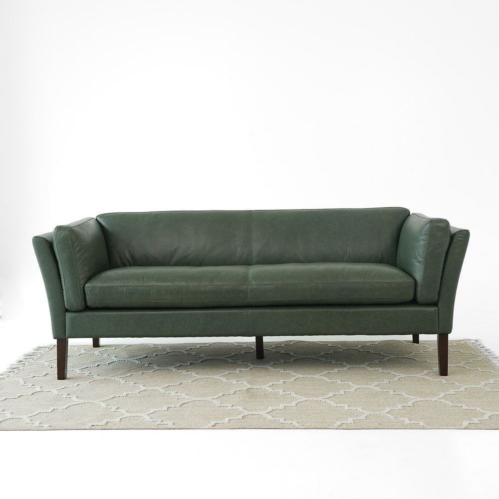 Warner Leather Sofa - Green