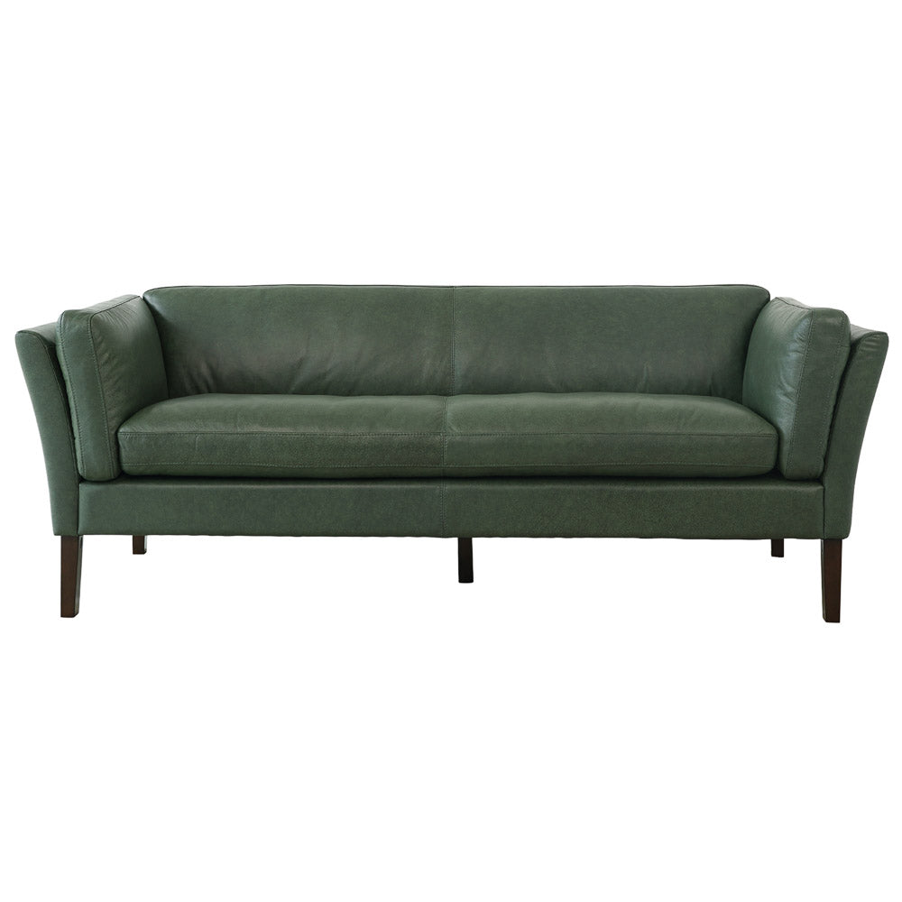Warner Green Leather Sofa - MidinMod