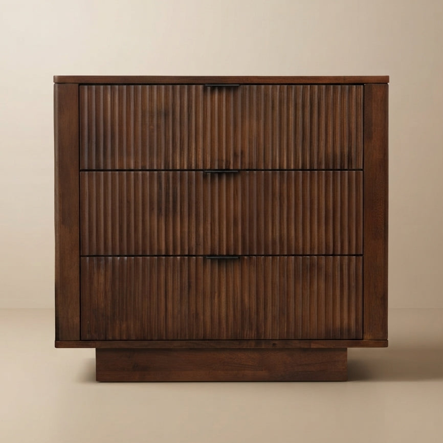 Webster Mid-Century Modern 3-Drawer Walnut Nightstand - MidinMod