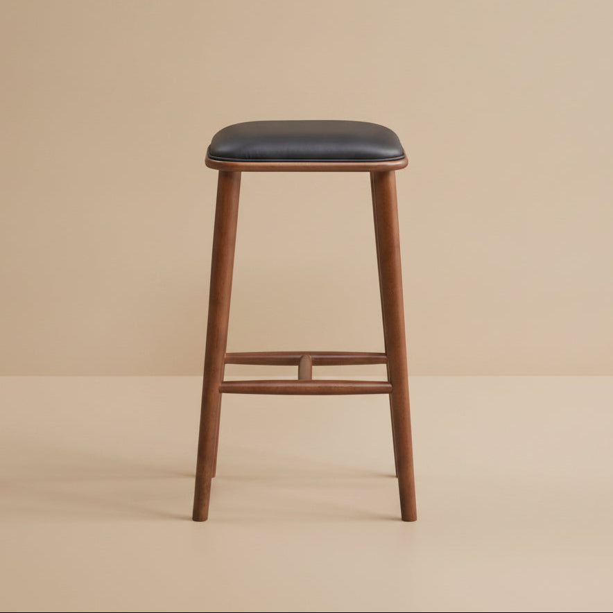 Westbury Bar Stool Black Leather - MidinMod