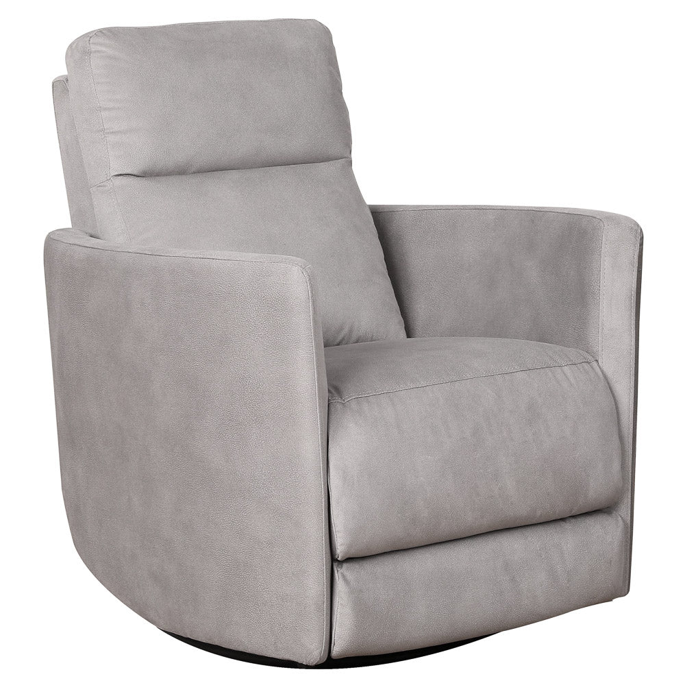 Wimberley Swivel Glider Recliner Chair - Light Grey Suede