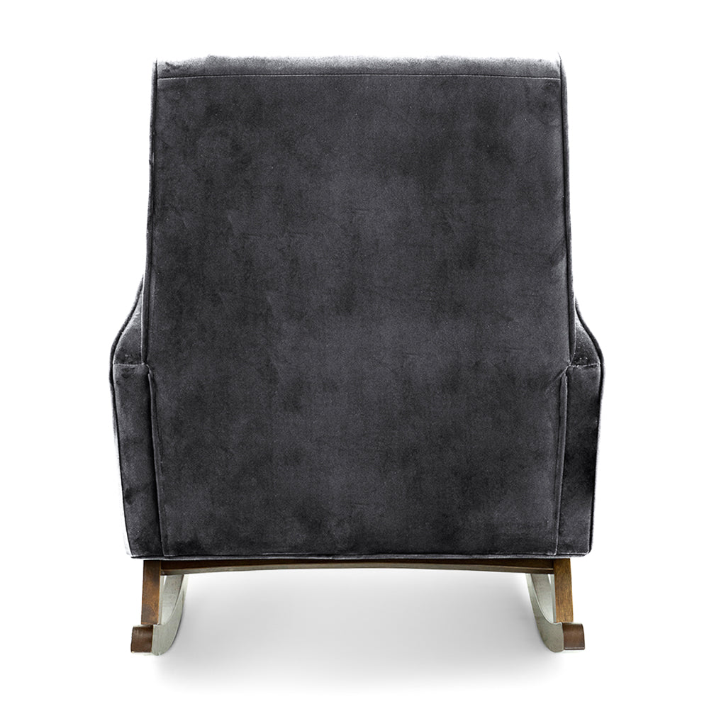 Windsor Rocking Chair | Dark Grey Velvet & Performance Modern Seating | MidinMod