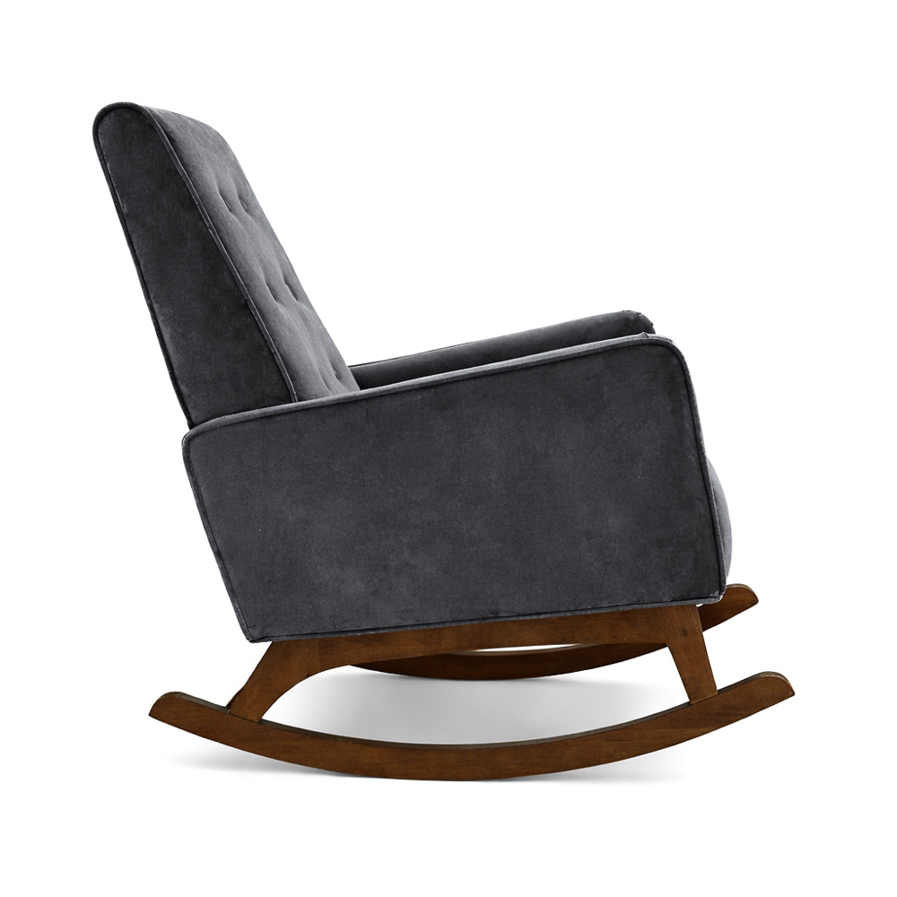 Windsor Rocking Chair | Dark Grey Velvet & Performance Modern Seating | MidinMod