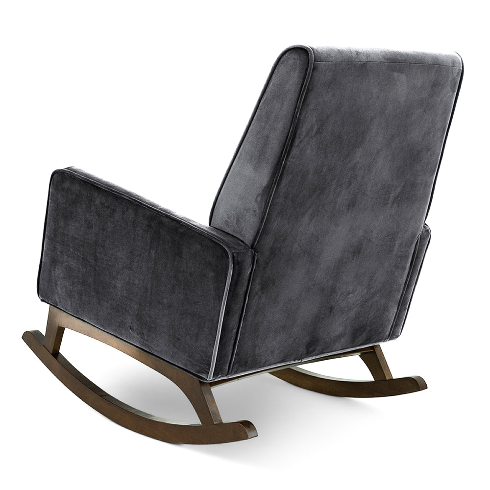 Windsor Rocking Chair | Dark Grey Velvet & Performance Modern Seating | MidinMod