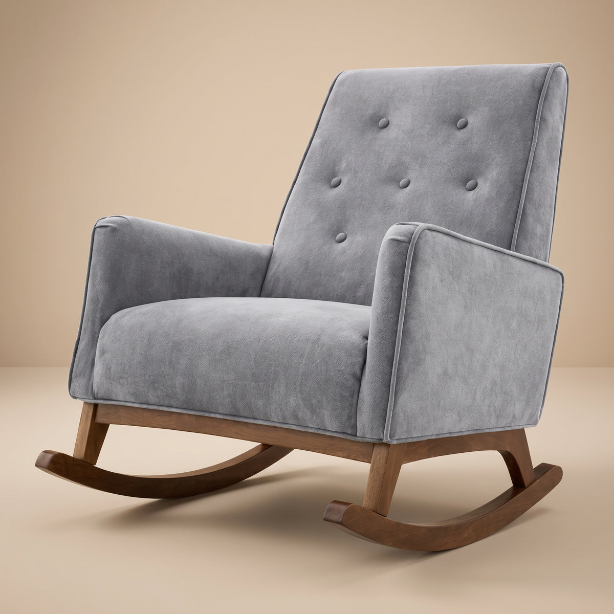 Windsor Rocking Chair | Grey Microfiber & Performance Fabric | MidinMod