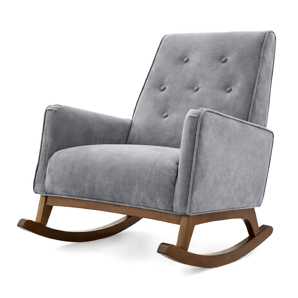 Windsor Rocking Chair | Grey Microfiber & Performance Fabric | MidinMod