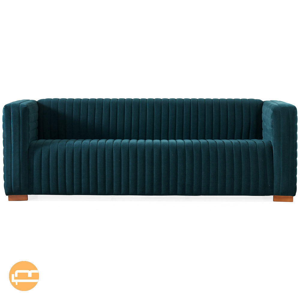 Zaha Blue Velvet Sofa