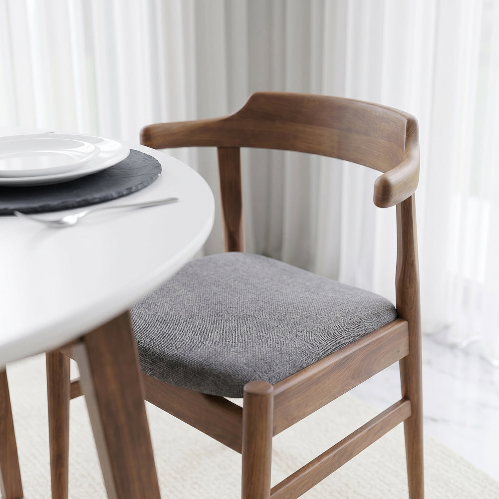 Zola Modern Grey Fabric Dining Chair Set | Danish-Inspired Seating | MidinMod