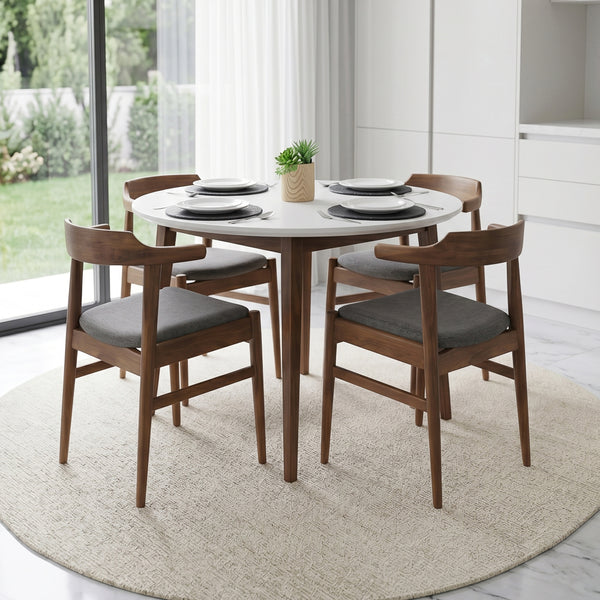 Zola Modern Grey Fabric Dining Chair Set | Danish-Inspired Seating | MidinMod