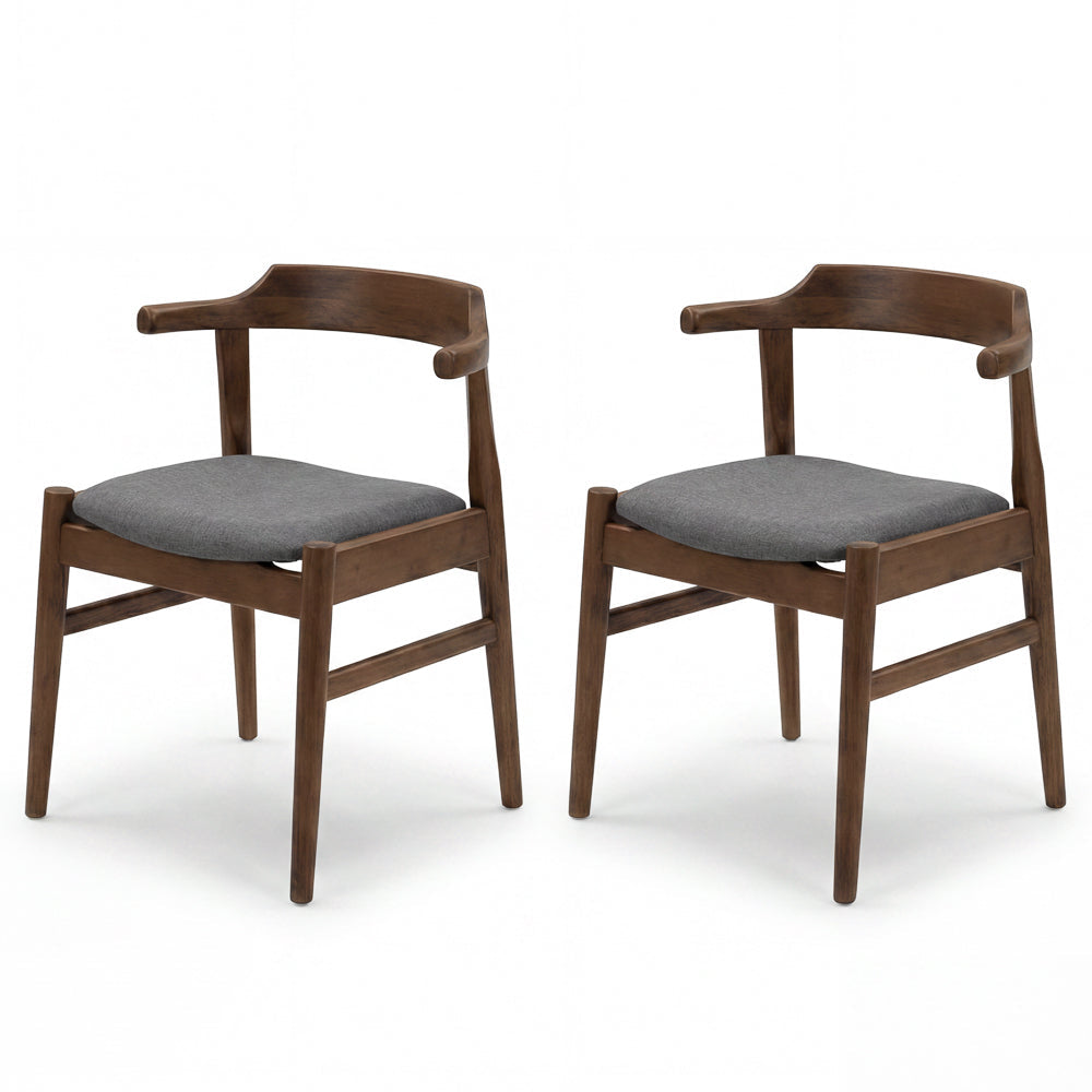 Zola Grey Fabric Dining Chair Set of 2 | Modern Danish-Inspired