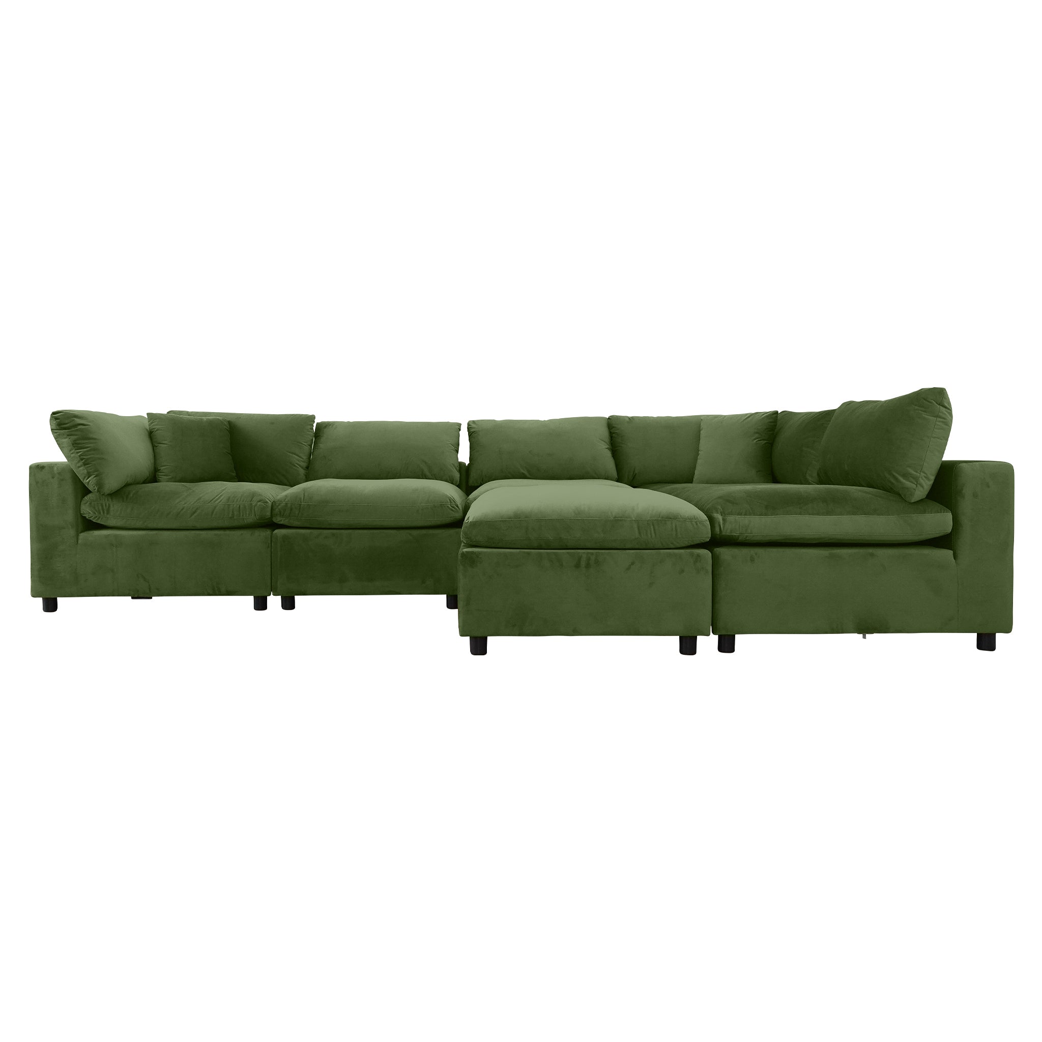 Laurel Olive Green Velvet Modular Sofa