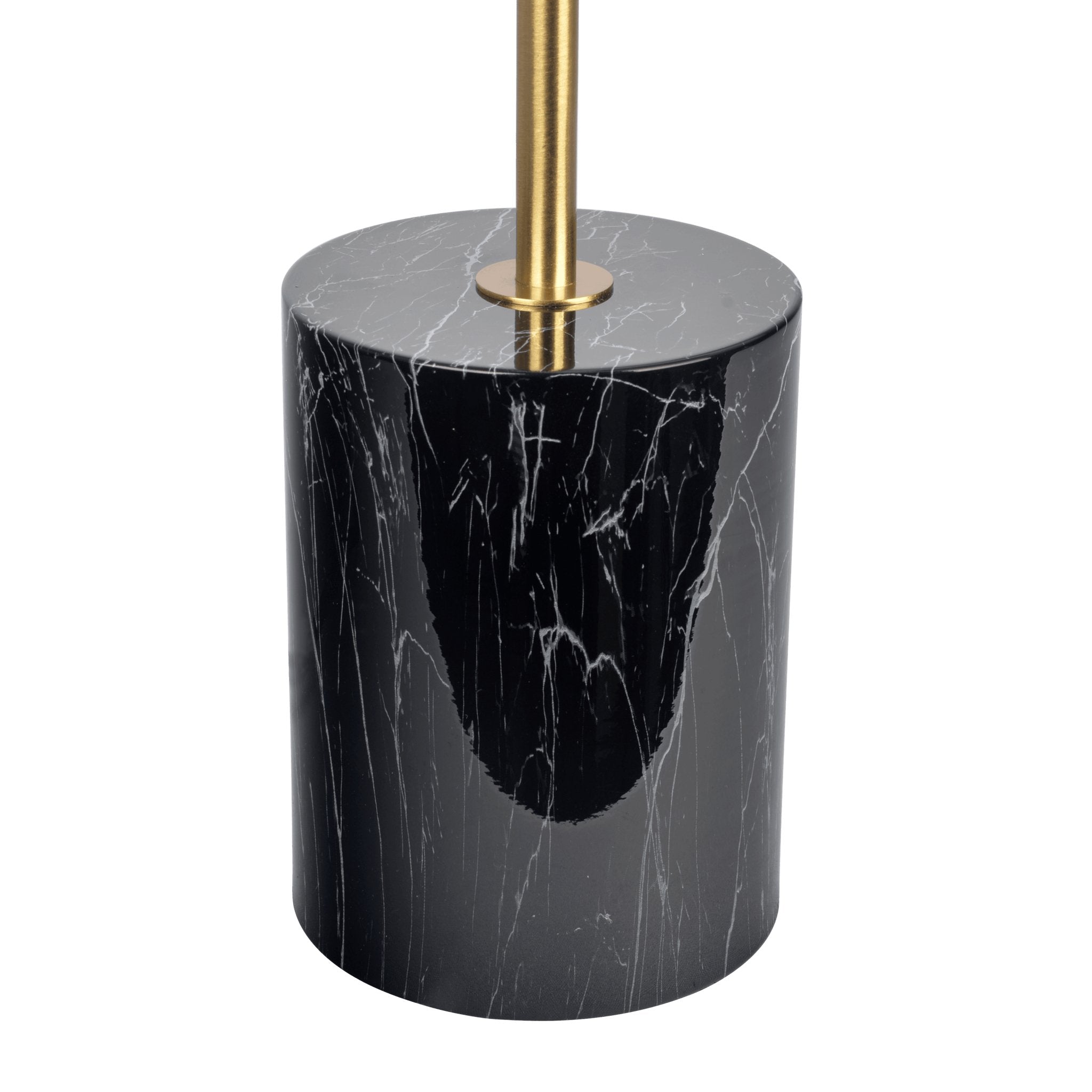 Nova Hydro Black Table Lamp with On/Off Switch Double Lamp with Faux Marble Base - MidinMod