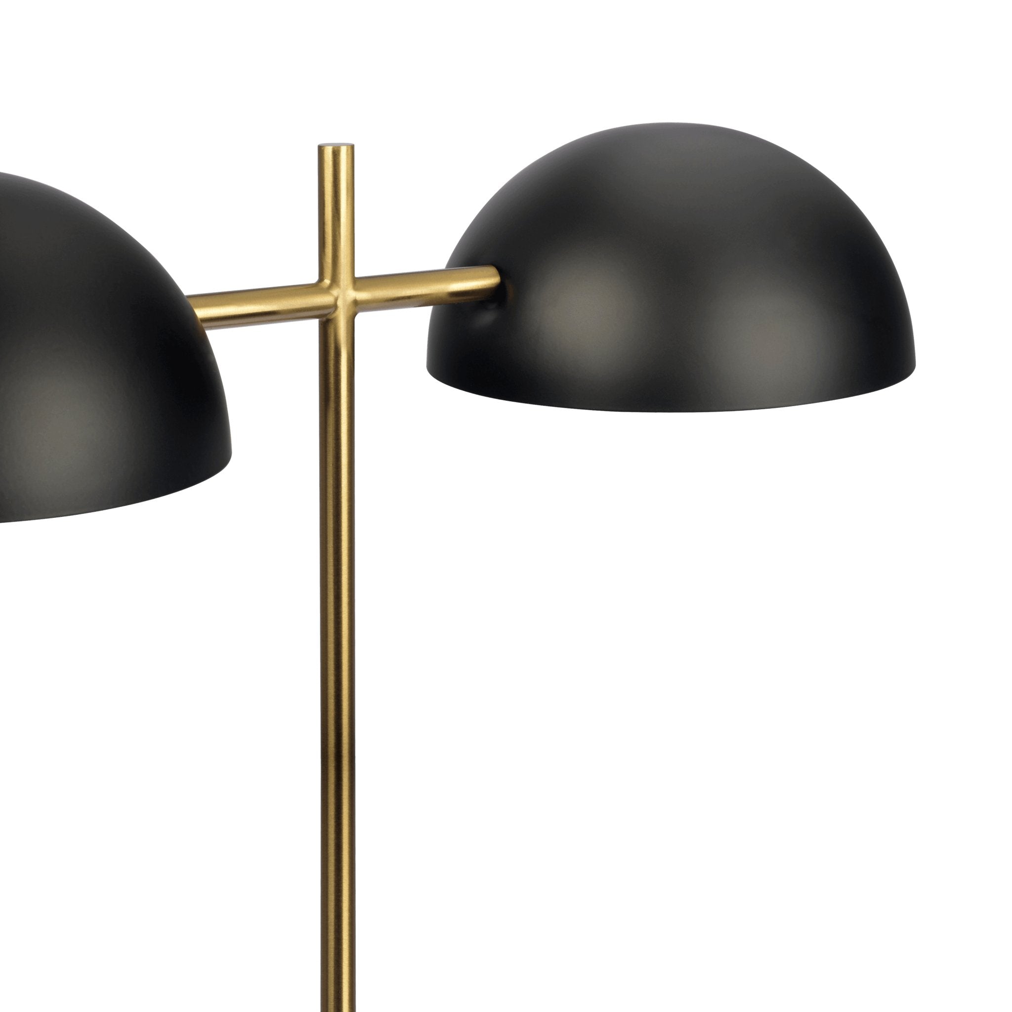 Nova Hydro Black Table Lamp with On/Off Switch Double Lamp with Faux Marble Base - MidinMod