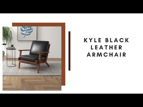 Kyle Black Leather Armchair