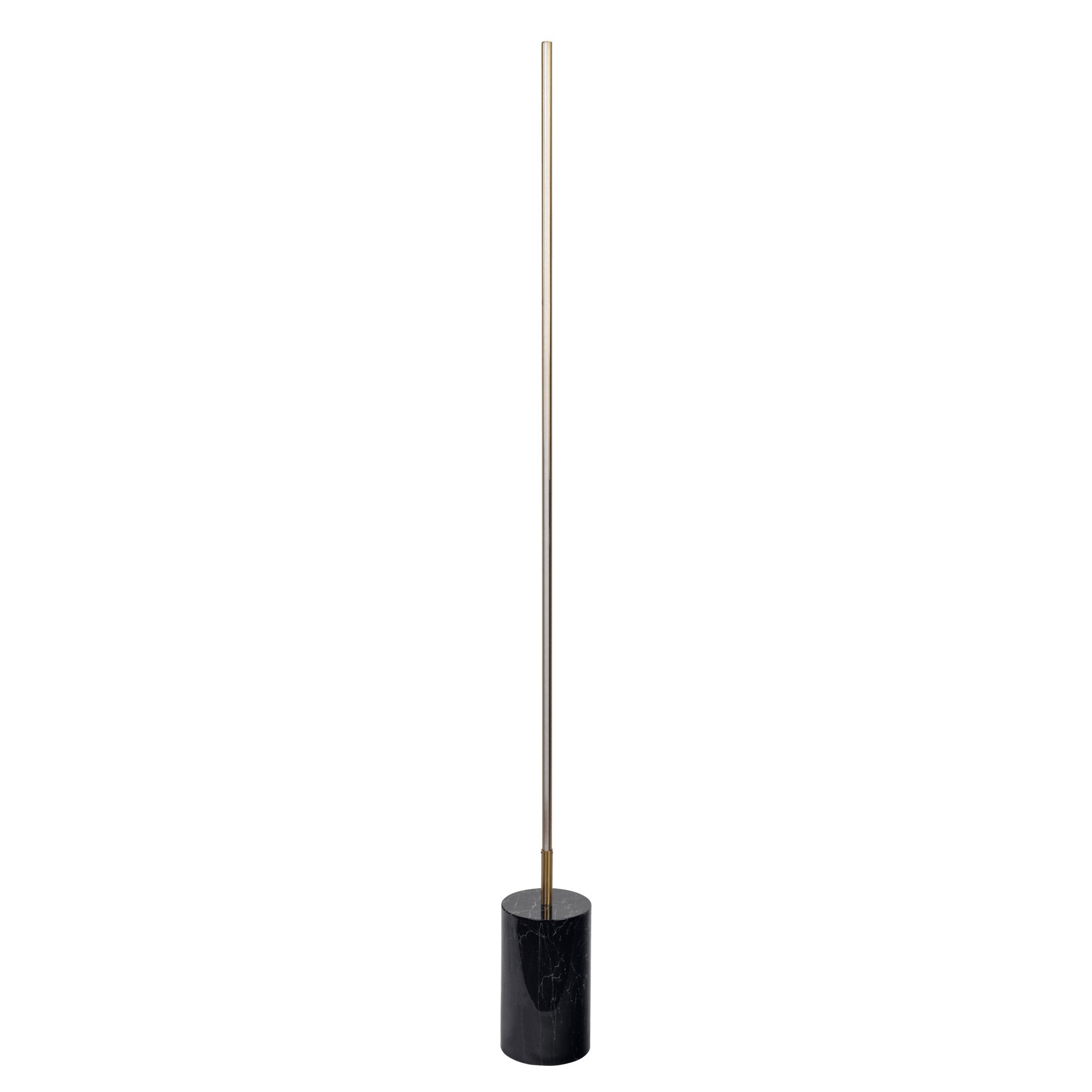 Prism Brassed Gold LED Floor Lamp with On/Off Switch Faux Marble Base - MidinMod