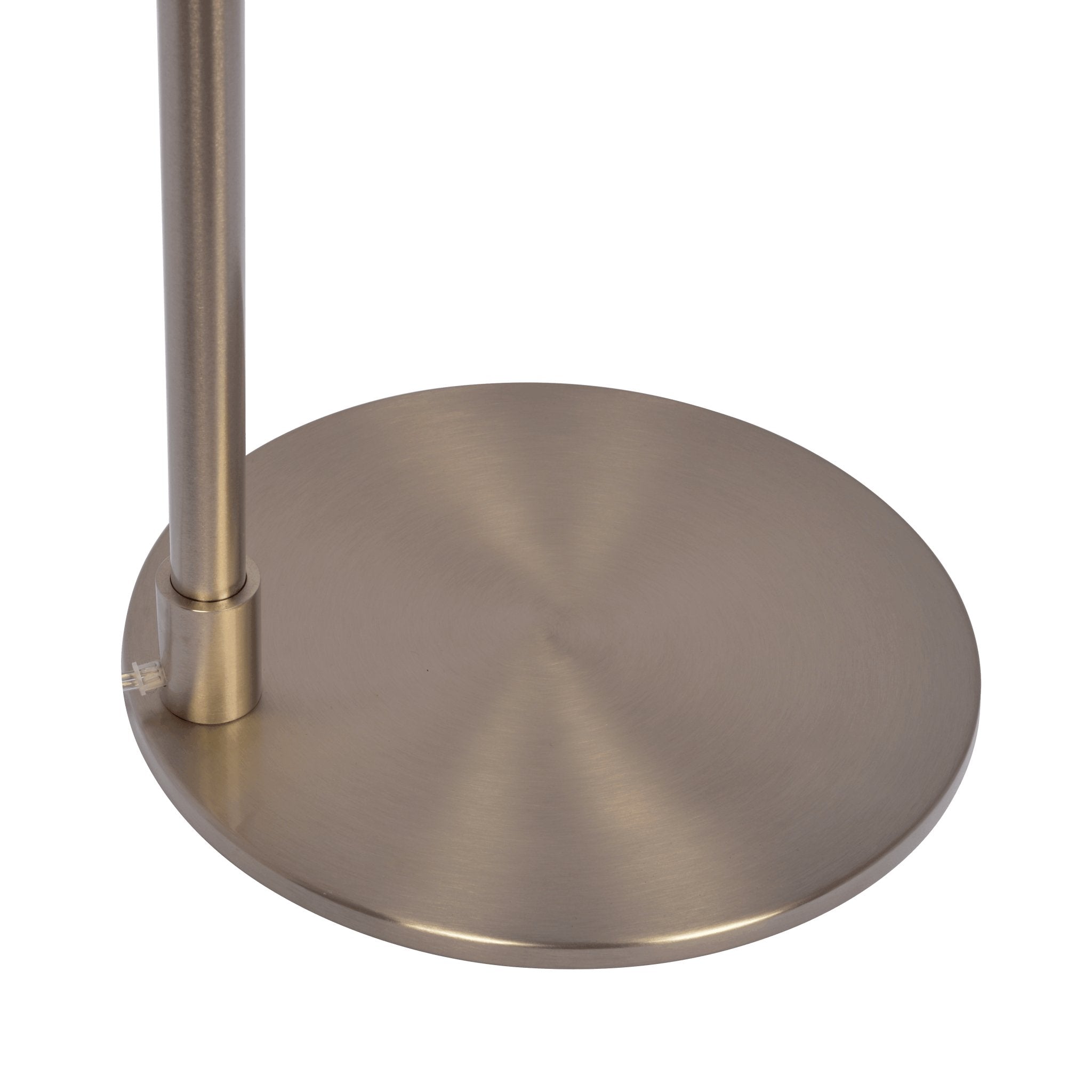 Serene Brushed Nickel Floor Lamp with Rotary Switch Metal Base White Linen Shade - MidinMod