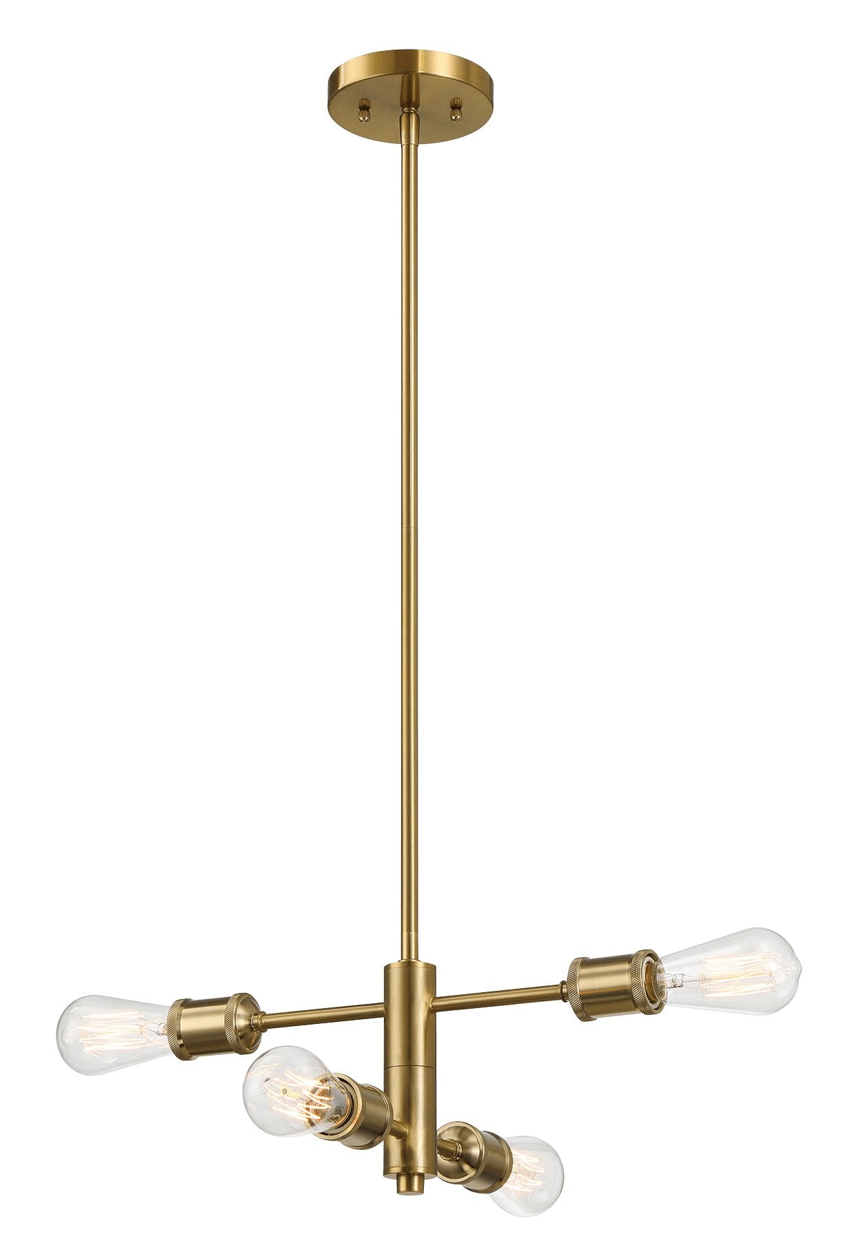Trellis Four Lights Modern Gold Chandelier Vintage Pendant Fixture for Living Room Dining Kitchen 15"W × 6.75"H - MidinMod Houston Tx Mid Century Furniture Store - Ceiling Lamp 2