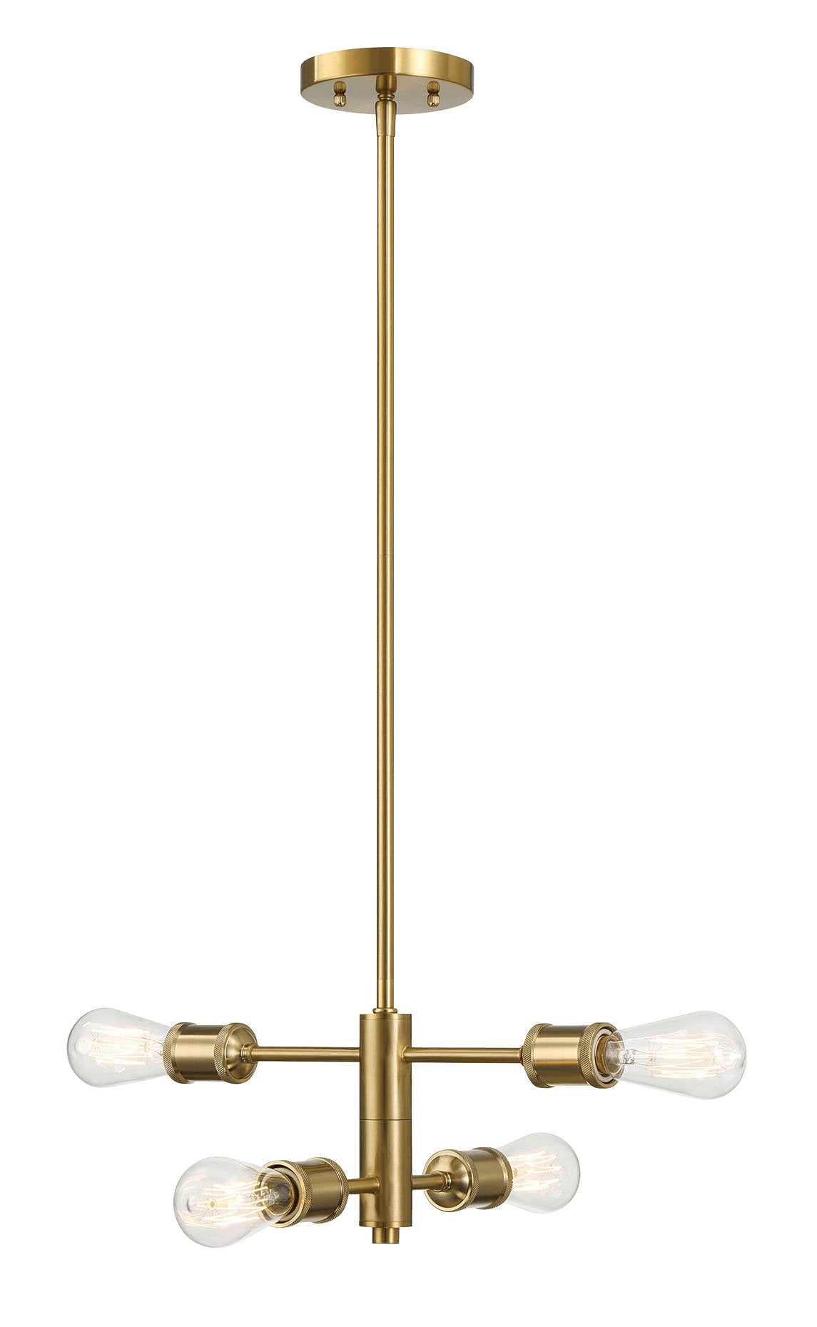 Trellis Four Lights Modern Gold Chandelier Vintage Pendant Fixture for Living Room Dining Kitchen 15"W × 6.75"H - MidinMod Houston Tx Mid Century Furniture Store - Ceiling Lamp 3
