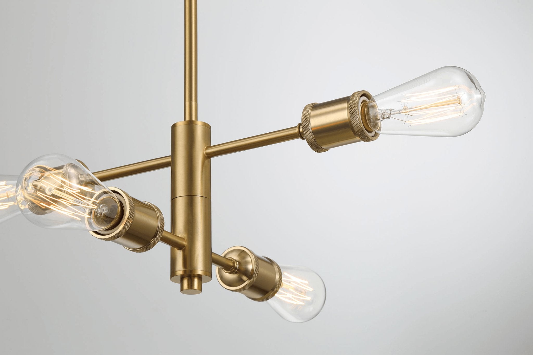 Trellis Four Lights Modern Gold Chandelier Vintage Pendant Fixture for Living Room Dining Kitchen 15"W × 6.75"H - MidinMod Houston Tx Mid Century Furniture Store - Ceiling Lamp 4
