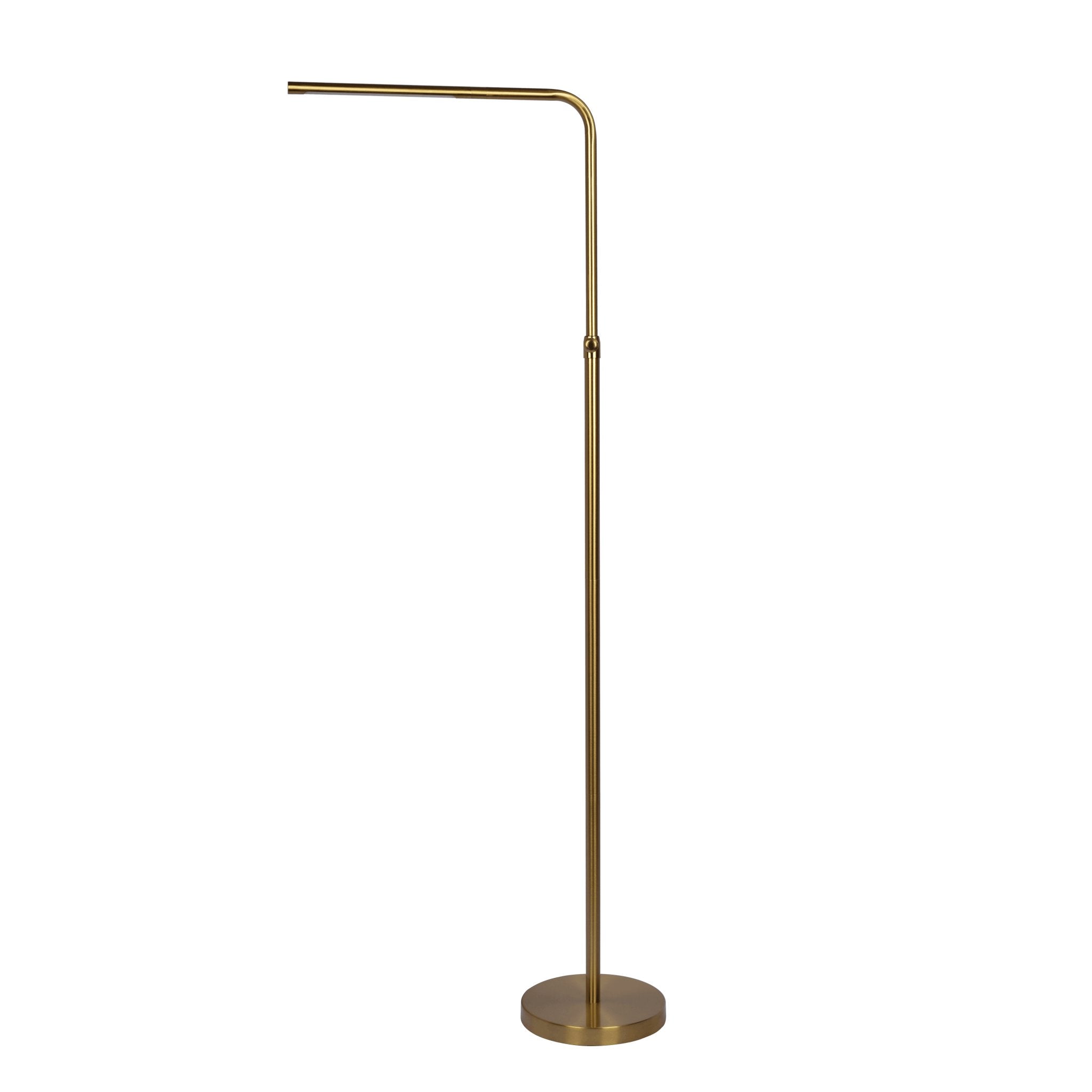 Verve Brassed Gold Floor Lamp with On/Off Switch Adjustable Led Round Base - MidinMod