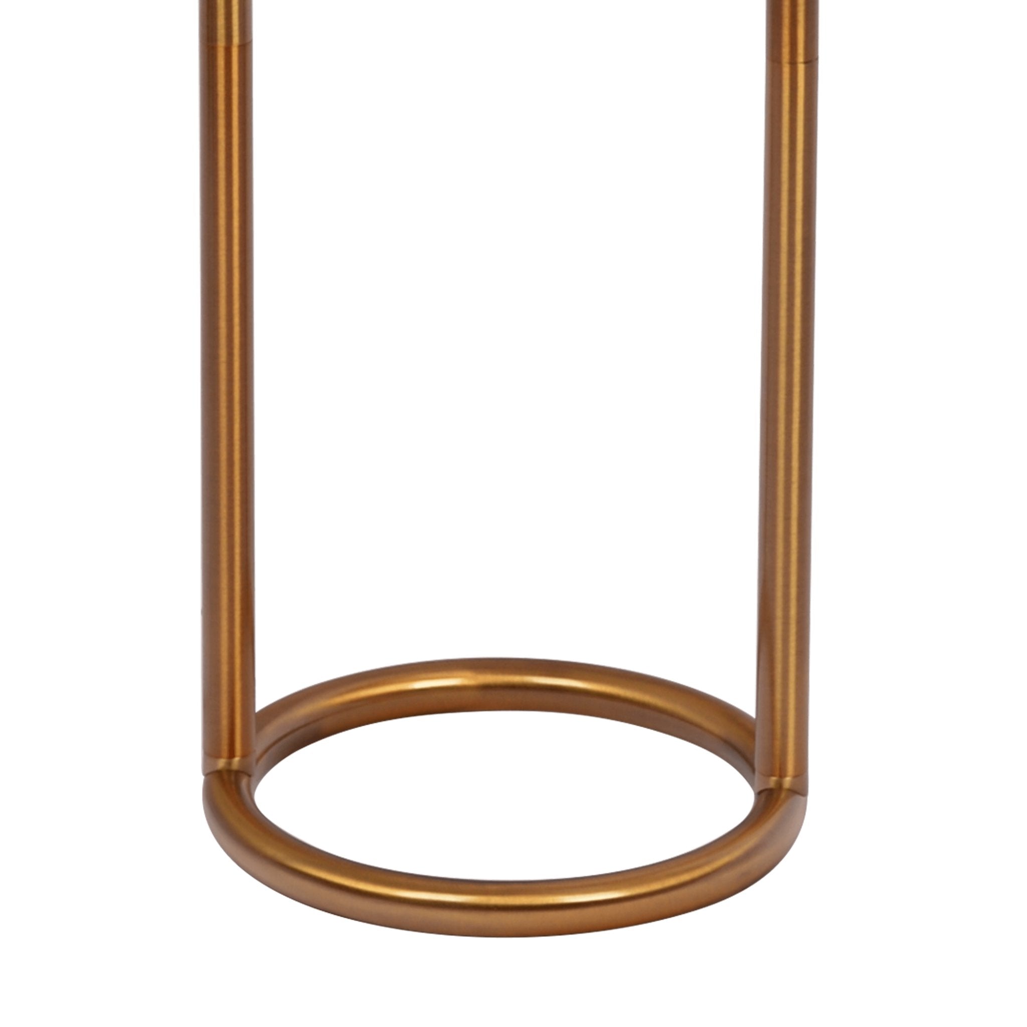 Vivid Brass Ring Base Floor Lamp with Large White Drum Shade - MidinMod