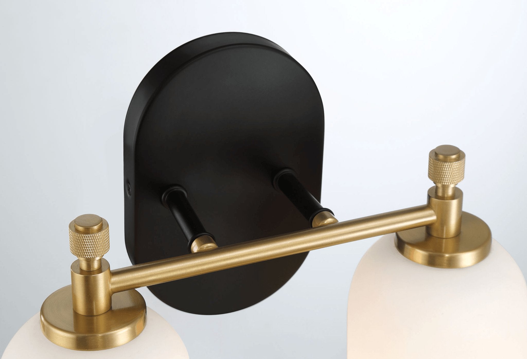 Vortex Two Lights Vanity in Traditional Style for Over Bathroom Mirror Wall Sconce 12.25"W × 10.125"H × 5.5"E With White Frosted Glass - MidinMod Houston Tx Mid Century Furniture Store - Wall Lamp 5