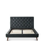 Ashley Platform Bed (Queen - Dark Gray Velvet) | Mid in Mod | Houston TX | Best Furniture stores in Houston