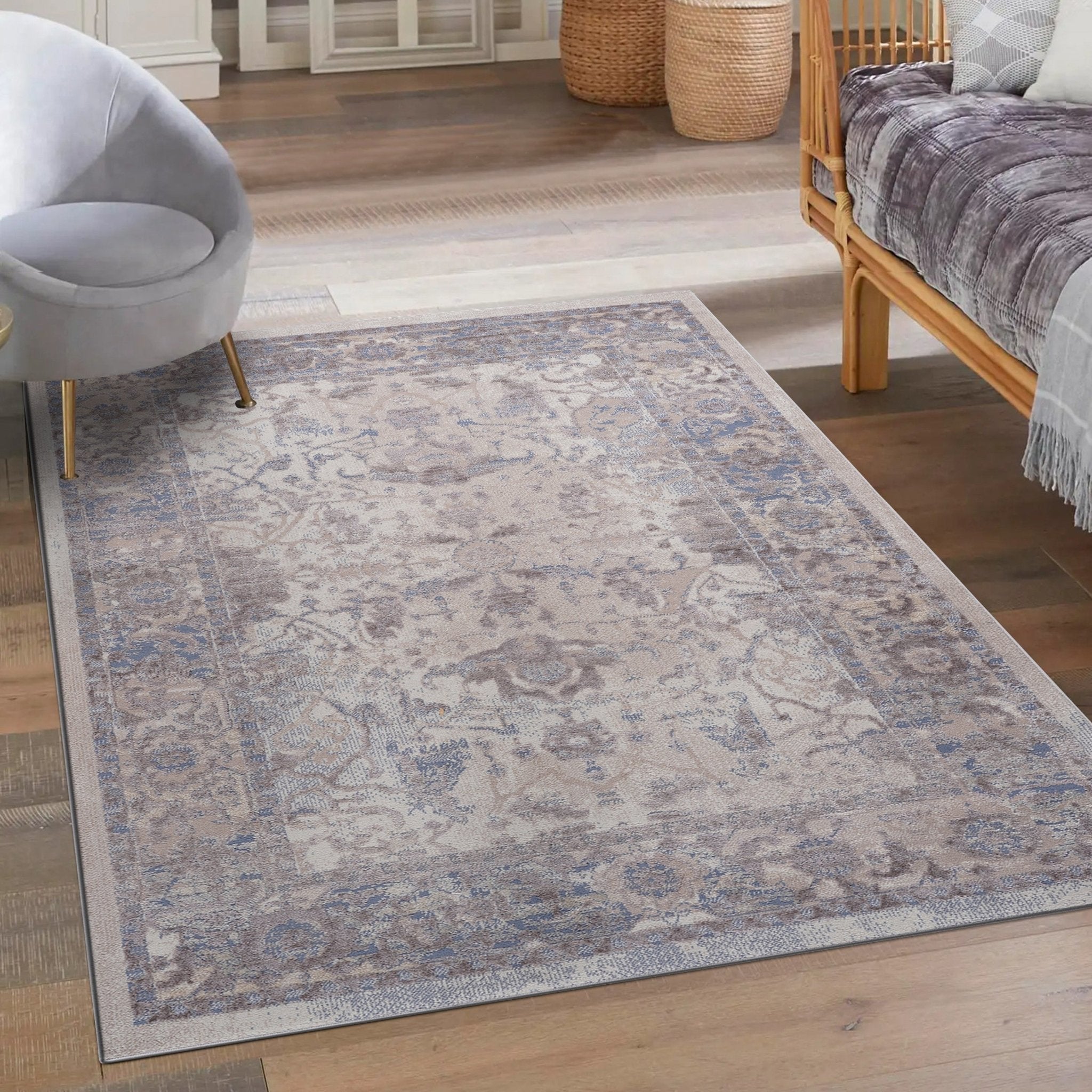 Payas Brown-Beige Rug Size 5'3'' x 7'6'' - MidinMod