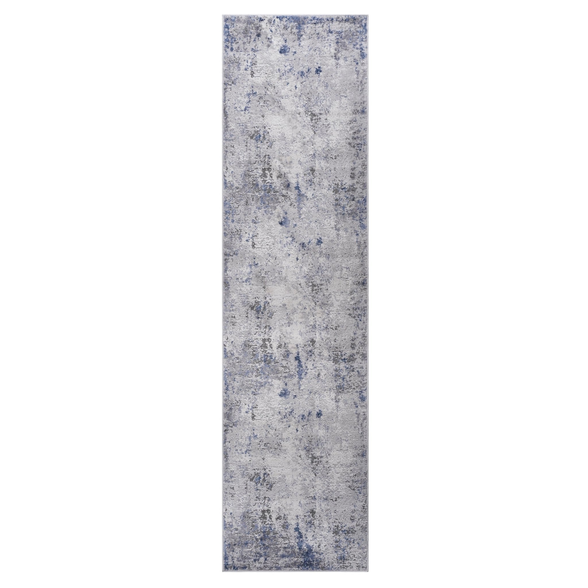 Marfi Silver-Blue Runner Rug Size 2'2'' x 8' - MidinMod