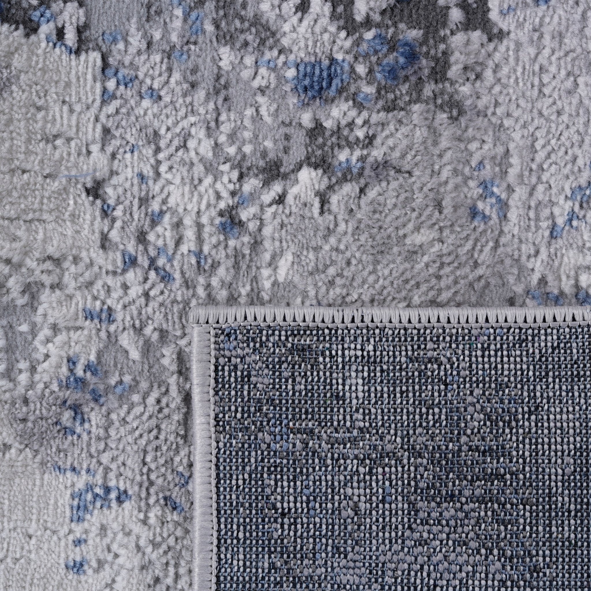 Marfi Silver-Blue Rug Size 6'7'' x 9' - MidinMod