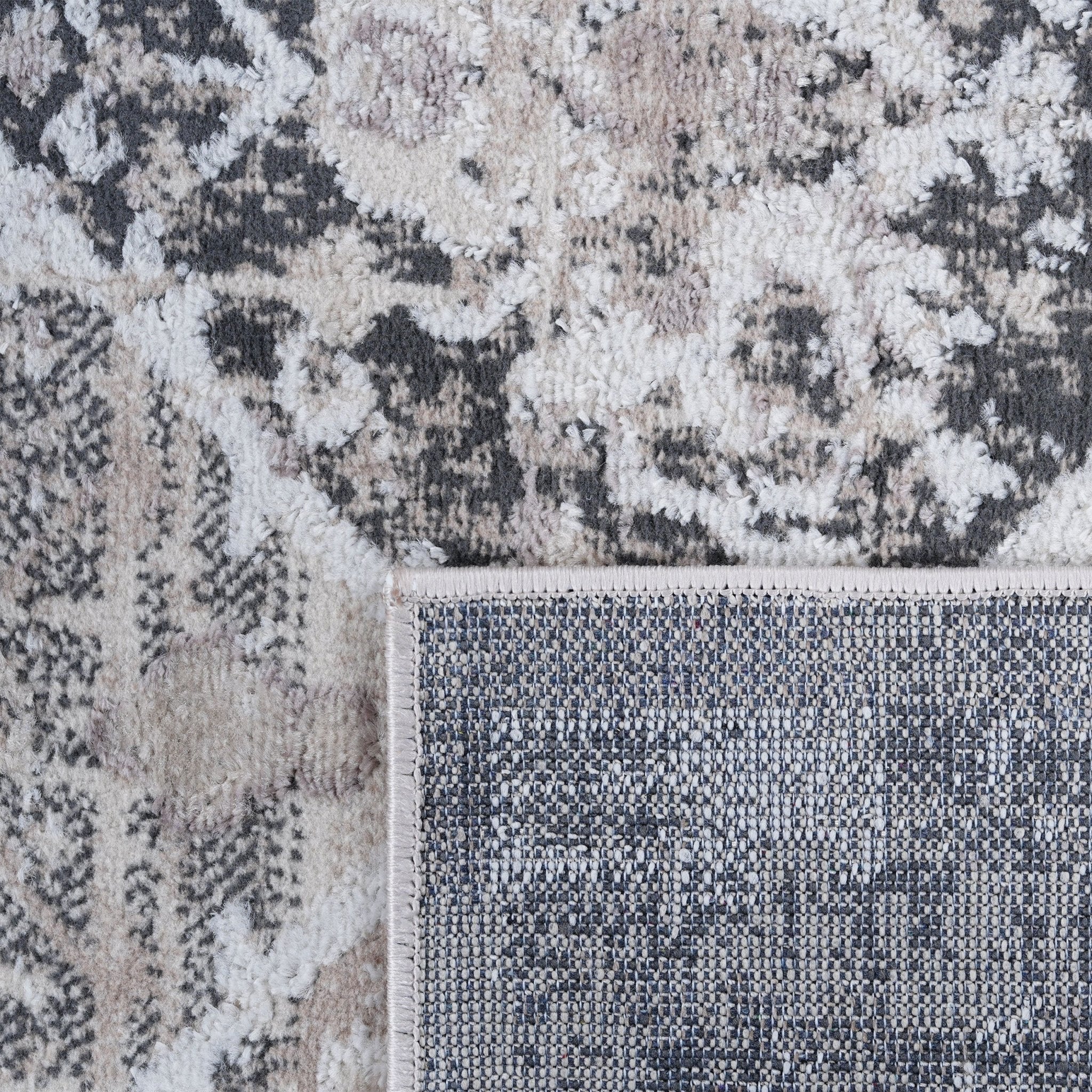 Payas Cream Anthracite Rug Size 6'7'' x 9' - MidinMod