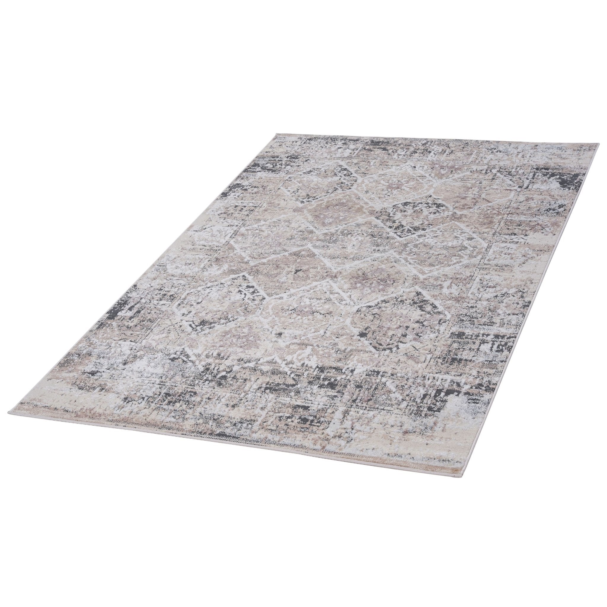 Payas Cream Anthracite Rug Size 6'7'' x 9' - MidinMod