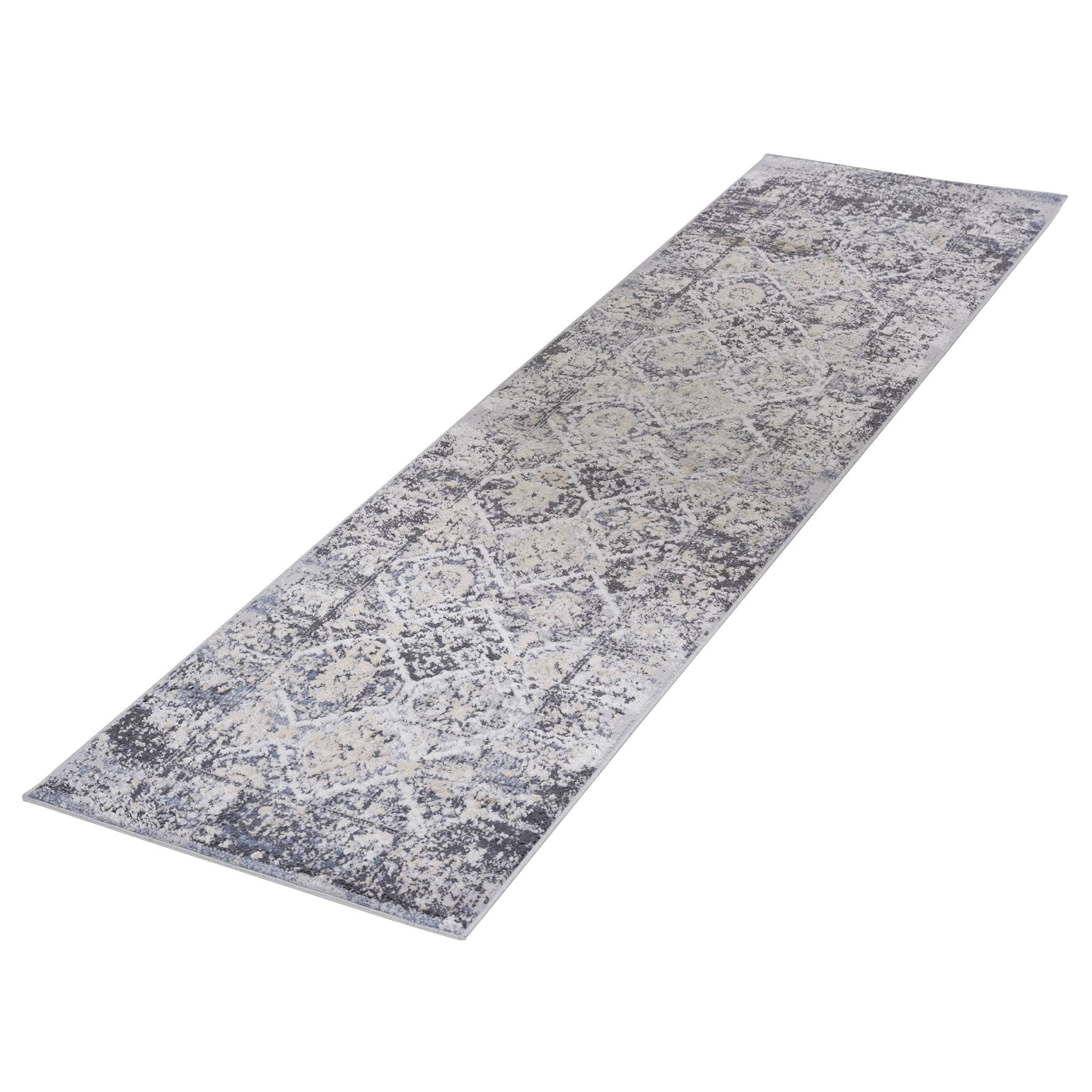 Payas Grey - Blue Runner Rug Size 2'2'' x 8' - MidinMod