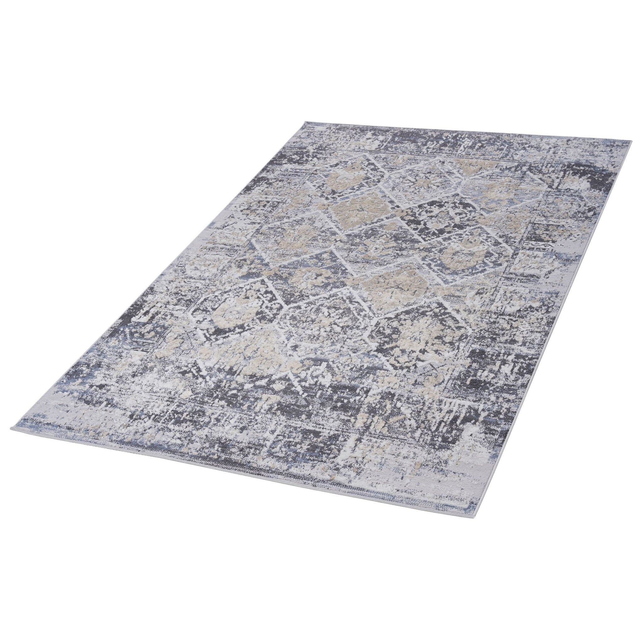 Payas Grey - Blue Rug Size 6'7'' x 9' - MidinMod