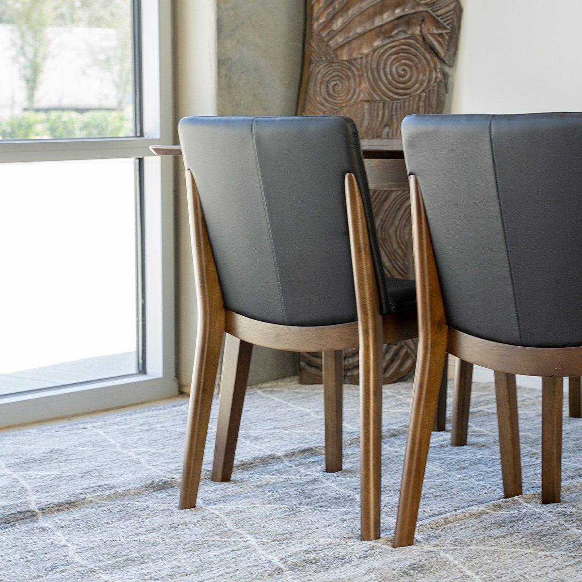 Gray leather dining chairs set of 4 hot sale