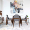 Aliana Dining Set with 4 Ohio Dark Gray Chairs (Walnut) | Mid in Mod | Houston TX | Best Furniture stores in Houston
