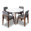 Aliana Dining set with Gray Chairs (White) | Mid in Mod | Houston TX | Best Furniture stores in Houston