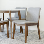 Aliana Dining set with 4 Virginia Grey Chairs (White) | Mid in Mod | Houston TX | Best Furniture stores in Houston