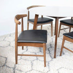 Aliana White Dining Set | 4 Winston Black Leather Chairs | Mid in Mod | Houston TX | Best Furniture stores in Houston