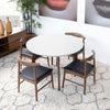 Aliana White Dining Set | 4 Winston Black Leather Chairs | Mid in Mod | Houston TX | Best Furniture stores in Houston